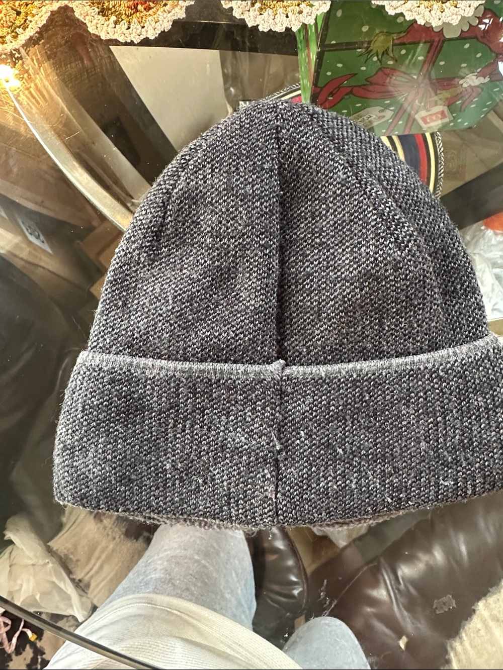 Cozy Knit Beanie Hat - Heathered Dark Gray